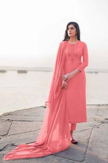 Attrective This Designer Straight Suits In Lovely Color.?Its Pretty Designer Multy Embroidery Work Top Is Georgette Based Paired Bottom Santoon With Batterfly Georgette Fabricated Dupatta Which Gives An Attractive To The Dress.