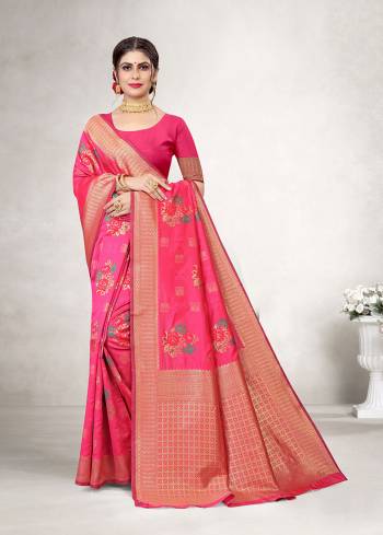 Looking This Saree Are Fine Saree Paired With Blouse.This Saree And Blouse Are Silk Based Fabric With Heavy Wevon Jacquard Designer. Buy This Pretty Saree Now.