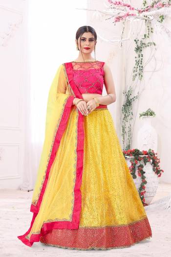 Garb This Partywear Heavy Designer Lehenga Choli And Dupatta In Fine Color Fabricated On Blouse Mono Net And Lahenga And Dupatta Are Mono Net Beautified With Heavy Attractive Work. 