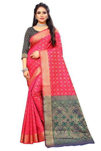 Looking This Traditional Saree Are Fine Saree Paired With Contrasted Blouse.This Saree Are Patola Silk And Blouse Are Broket Silk Fabric With Heavy Weaving Designer Work. Buy This Pretty Saree Now.