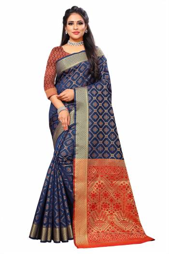 Looking This Traditional Saree Are Fine Saree Paired With Contrasted Blouse.This Saree Are Patola Silk And Blouse Are Broket Silk Fabric With Heavy Weaving Designer Work. Buy This Pretty Saree Now.