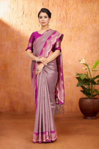 Attrective This Traditional Saree Are Fine Saree Paired With Blouse.This Saree And Blouse Are Art Silk Based Fabric With Heavy Jacquard Designer Work. Buy This Pretty Saree Now.