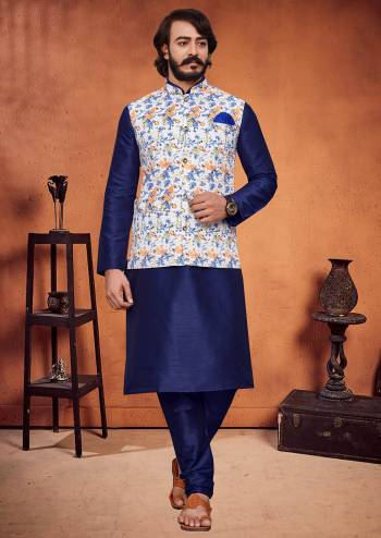 Looking This Readymade Kurta Pajama With Jacket Partywear Dress. Kurta And Pajama Are Art Silk Fabric And Jacket Art Art Silk Fabric With Plain Weaving Designer With Digital Prnted Jacket Dress.