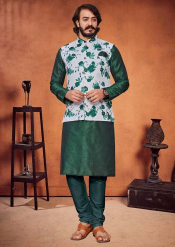 Looking This Readymade Kurta Pajama With Jacket Partywear Dress. Kurta And Pajama Are Art Silk Fabric And Jacket Art Art Silk Fabric With Plain Weaving Designer With Digital Prnted Jacket Dress.