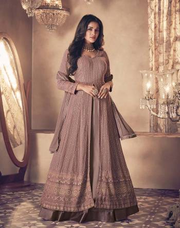 Attrective Look This Designer Long Length Readymade Suit In Lovely Color.Its Pretty Heavy Designer Embroidery Work Top Is Georgette Based Paired With Dull Santoon Bottom And Nazmeen Fabricated Dupatta Which Gives An Attractive To The Suit.