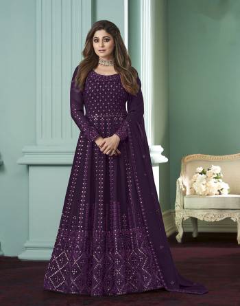 Garb This Designer Long Length Suit In Lovely Color.Its Pretty Heavy Designer Multy,Sequance Embroidery Work Top Is Georgette Based Paired With Santoon Bottom And Georgette Fabricated Dupatta Which Gives An Attractive To The Suit.