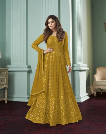 Garb This Designer Long Length Suit In Lovely Color.Its Pretty Heavy Designer Multy,Sequance Embroidery Work Top Is Georgette Based Paired With Santoon Bottom And Georgette Fabricated Dupatta Which Gives An Attractive To The Suit.