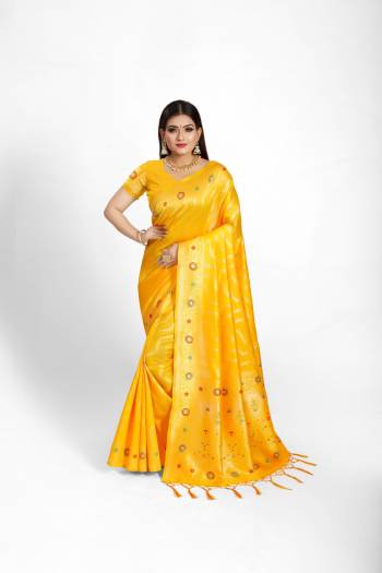 Stylist This Partywear Saree Are Fine Saree Paired With Blouse.This Saree And Blouse Are Poly Silk Based Fabric With Heavy Jacquard Designer Work. Buy This Pretty Saree Now.