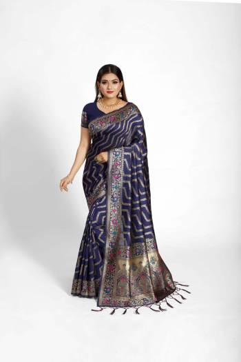 Stylist This Partywear Saree Are Fine Saree Paired With Blouse.This Saree And Blouse Are Poly Silk Based Fabric With Heavy Jacquard Designer Work. Buy This Pretty Saree Now.