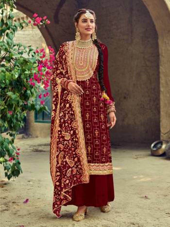 Attrective This Designer Plazzo Suits In Lovely Color.?Its Pretty Designer Multy Embroidery Work Top Is Faux Georgette Based Paired Bottom Faux Georgette With Faux Georgette Fabricated Dupatta Which Gives An Attractive To The Dress.