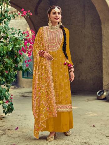 Attrective This Designer Plazzo Suits In Lovely Color.?Its Pretty Designer Multy Embroidery Work Top Is Faux Georgette Based Paired Bottom Faux Georgette With Faux Georgette Fabricated Dupatta Which Gives An Attractive To The Dress.