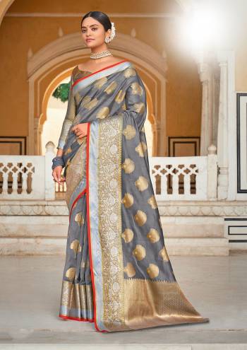 Garb This Traditional Saree Are Fine Saree Paired With Blouse.This Saree And Blouse Are Organza Based Fabric With Heavy Wevon Rich Pallu Work. Buy This Pretty Saree Now.