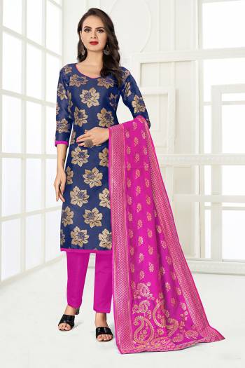 Looking This Suits Are Fine Color With Weaving Designer. Top Are Banarasi Silk And Bottom Are Tapeta Silk With Dupatta Are Banarasi Silk Fabric Base Lovely Dress.