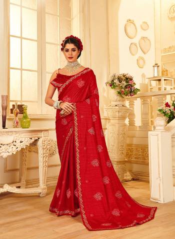 Adorn The Pretty Angelic Look Wearing This Heavy Designer Embroidery Butta Work Saree In Fine Color Paired With Blouse. This Saree And Blouse Is Fabricated On Vichitra Silk Paired. Its Pretty Color Pallete Will Give An Attractive Look To Your Personality. 