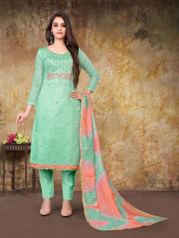 Looking This Designer Suits In Lovely Color.?Its Pretty Designer Embroidery Work Top Is Modal Chanderi Based Paired Bottom Santoon With Fancy Fabricated Dupatta Which Gives An Attractive To The Dress.