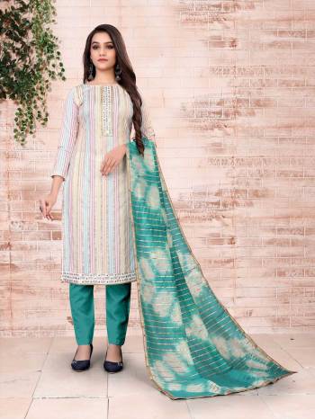 Garb This Designer Suits In Lovely Color.?Its Pretty Designer Embroidery Work Top Is Glass Cotton Based Paired Bottom Semi Loan With Fancy Fabricated Dupatta Which Gives An Attractive To The Dress.