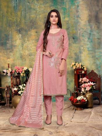 Looking Fine This Designer Suits In Lovely Color.?Its Pretty Designer Embroidery Work Top Is Glass Cotton Based Paired Bottom Semi Loan With Fancy Fabricated Dupatta Which Gives An Attractive To The Dress.