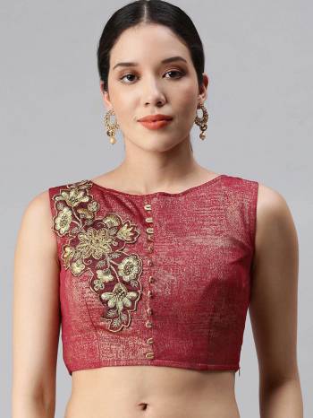 Designer This Readymade Blouse In Fine Color Fabricated On Art Silk Beautified With Fancy Embroidery Work. It Is Light In Weight And Easy To Carry All Day Long. 