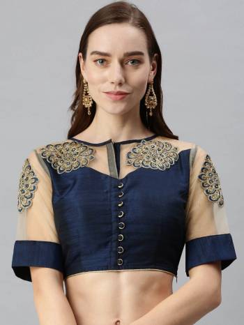 Designer This Readymade Blouse In Fine Color Fabricated On Art Silk Beautified With Fancy Embroidery Work. It Is Light In Weight And Easy To Carry All Day Long. 