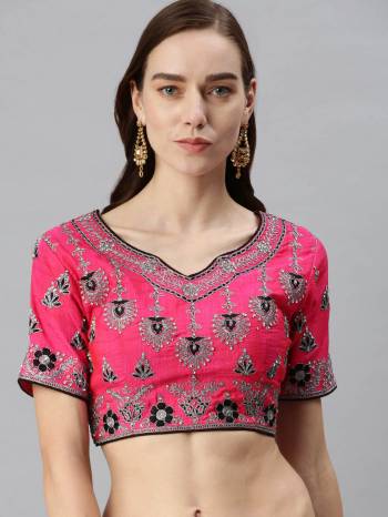 Designer This Readymade Blouse In Fine Color Fabricated On Art Silk Beautified With Fancy Embroidery Work. It Is Light In Weight And Easy To Carry All Day Long. 