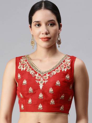 Designer This Readymade Blouse In Fine Color Fabricated On Art Silk Beautified With Fancy Embroidery Work. It Is Light In Weight And Easy To Carry All Day Long. 