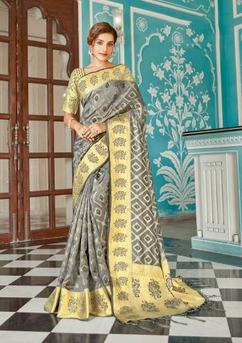 Attrective This Traditional Saree Are Fine Saree Paired With Blouse.This Saree And Blouse Are Organza Based Fabric With Heavy Wevon Designer Work. Buy This Pretty Saree Now.