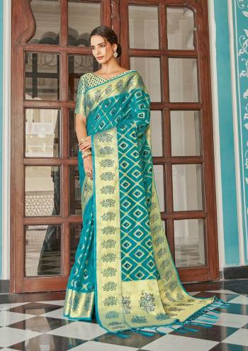 Attrective This Traditional Saree Are Fine Saree Paired With Blouse.This Saree And Blouse Are Organza Based Fabric With Heavy Wevon Designer Work. Buy This Pretty Saree Now.