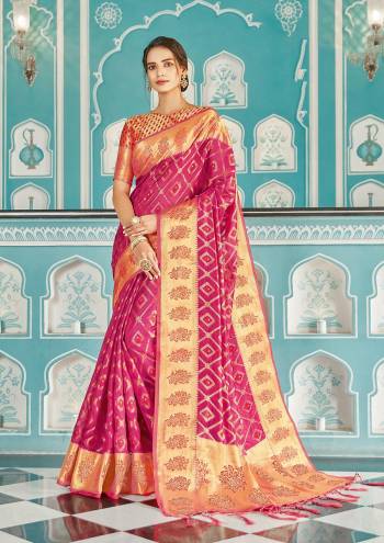 Attrective This Traditional Saree Are Fine Saree Paired With Blouse.This Saree And Blouse Are Organza Based Fabric With Heavy Wevon Designer Work. Buy This Pretty Saree Now.