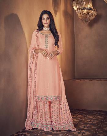 Attrective Look This Designer Long Length Readymade Suit In Lovely Color.Its Pretty Heavy Designer Mirror Thread Embroidery Work Top Is Georgette Based Paired With Georgette Bottom And Chinon Fabricated Dupatta Which Gives An Attractive To The Suit.