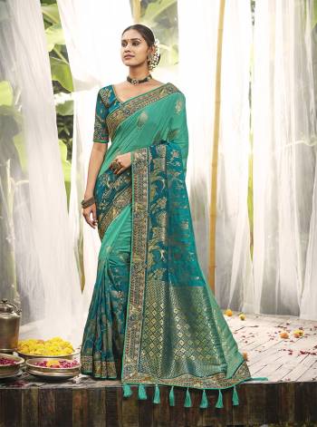 Adorn The Pretty Angelic Look Wearing This Heavy Designer Wevon And  Embroidery Work Saree In Fine Color Paired With Blouse. This Saree Are Viscose And Blouse Is Fabricated On Art Silk Paired. Its Pretty Color Pallete Will Give An Attractive Look To Your Personality. 