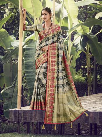 Garb This Pretty Angelic Look Wearing This Heavy Designer Wevon Work Saree In Fine Color Paired With Blouse. This Saree And Blouse Is Fabricated On Silk Paired. Its Pretty Color Pallete Will Give An Attractive Look To Your Personality. 