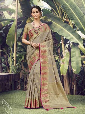Garb This Pretty Angelic Look Wearing This Heavy Designer Wevon Work Saree In Fine Color Paired With Blouse. This Saree And Blouse Is Fabricated On Silk Paired. Its Pretty Color Pallete Will Give An Attractive Look To Your Personality. 