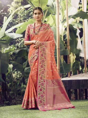 Garb This Pretty Angelic Look Wearing This Heavy Designer Wevon Work Saree In Fine Color Paired With Blouse. This Saree And Blouse Is Fabricated On Silk Paired. Its Pretty Color Pallete Will Give An Attractive Look To Your Personality. 