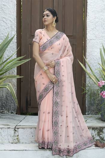  Attrective Look This Fastival Saree Are Fine Saree Paired With Blouse.This Saree And Blouse Are Fancy Art Silk Based Fabric With Designer Thread Embroidery And Stone Work With Blouse. Buy This Pretty Saree Now.