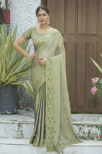  Attrective Look This Fastival Saree Are Fine Saree Paired With Blouse.This Saree And Blouse Are Fancy Art Silk Based Fabric With Designer Thread Embroidery And Stone Work With Blouse. Buy This Pretty Saree Now.