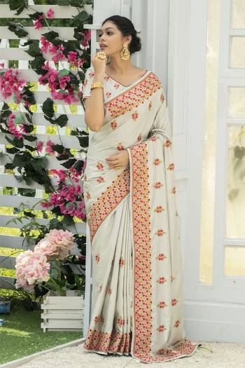  Attrective Look This Fastival Saree Are Fine Saree Paired With Blouse.This Saree And Blouse Are Fancy Art Silk Based Fabric With Designer Thread Embroidery And Stone Work With Blouse. Buy This Pretty Saree Now.