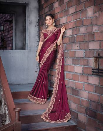 Looking This Stylist Partywear Saree Are Fine Saree Paired With Blouse.This Saree Silk Georgette Blouse Are Raw Silk Fabric With Heavy Designer Embroidery Work. Buy This Pretty Saree Now.