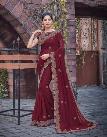 Looking This Stylist Partywear Saree Are Fine Saree Paired With Blouse.This Saree Silk Georgette And Blouse Are Raw Silk Fabric With Heavy Designer Embroidery Work. Buy This Pretty Saree Now.