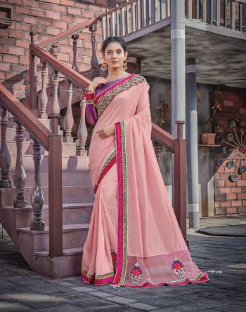 Looking This Stylist Partywear Saree Are Fine Saree Paired With Blouse.This Saree Silk Georgette And Blouse Are Brocade Silk Fabric With Heavy Designer Embroidery Work. Buy This Pretty Saree Now.