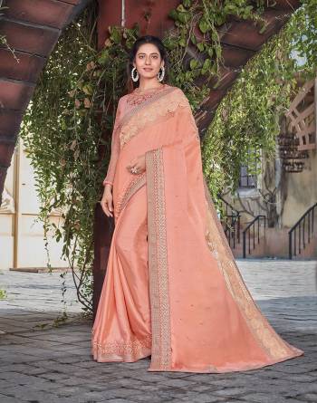 Looking This Stylist Partywear Saree Are Fine Saree Paired With Blouse.This Saree Satin Silk And Blouse Are Raw Silk Fabric With Heavy Designer Embroidery Work. Buy This Pretty Saree Now.