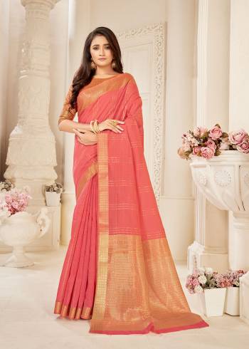 Garb This Attrective Partywear Saree Are Fine Saree Paired With Blouse.This Saree And Blouse Are Cotton Silk Based Fabric With Designer Weaving Work. Buy This Pretty Saree Now.