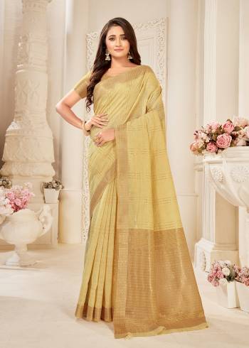 Garb This Attrective Partywear Saree Are Fine Saree Paired With Blouse.This Saree And Blouse Are Cotton Silk Based Fabric With Designer Weaving Work. Buy This Pretty Saree Now.