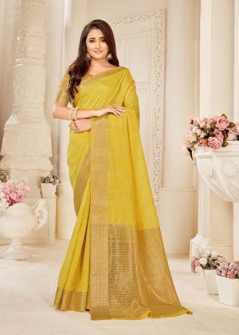 Garb This Attrective Partywear Saree Are Fine Saree Paired With Blouse.This Saree And Blouse Are Cotton Silk Based Fabric With Designer Weaving Work. Buy This Pretty Saree Now.