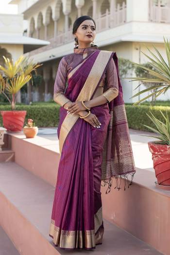  Attrective Look This Fastival Saree Are Fine Saree Paired With Blouse.This Saree And Blouse Are Tassar Silk Based Fabric With Designer Wevon Jari Pallu Border. Buy This Pretty Saree Now.