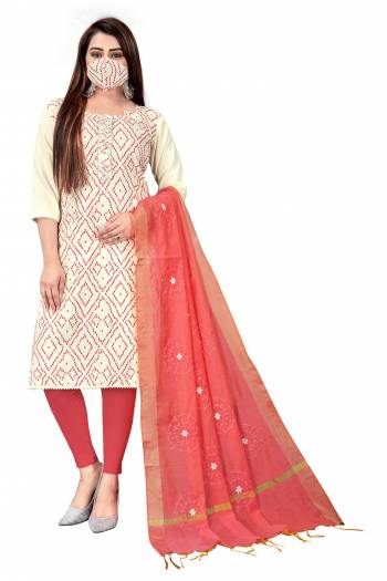 Attrective This Suits In Lovely Color.?Its Pretty Top Is Slub Cotton Printed Based Paired Bottom Cotton With Batterfly Chanderi Fabricated Dupatta Are Embroidery Work. Which Gives An Attractive To The Dress.