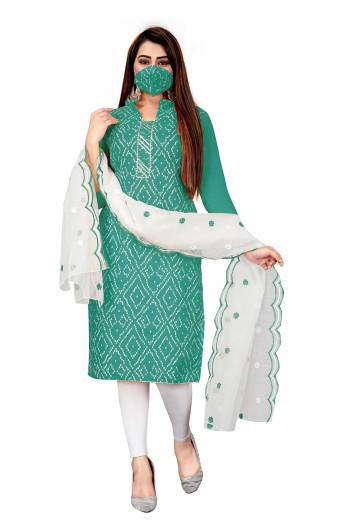 Attrective This Suits In Lovely Color.?Its Pretty Top Is Slub Cotton Printed Based Paired Bottom Cotton With Batterfly Kota Chex Fabricated Dupatta Are Embroidery Work. Which Gives An Attractive To The Dress.