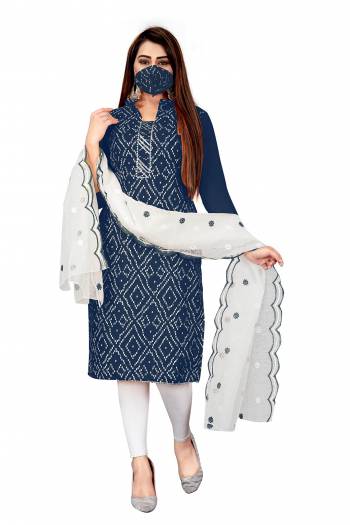 Attrective This Suits In Lovely Color.?Its Pretty Top Is Slub Cotton Printed Based Paired Bottom Cotton With Batterfly Kota Chex Fabricated Dupatta Are Embroidery Work. Which Gives An Attractive To The Dress.