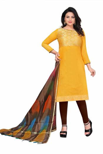 Looking This Suits In Lovely Color.?Its Pretty Top Is Banarasi Jacquard Based Paired Bottom Cotton With Batterfly Banarasi And Naznin Fabricated Dupatta Are Wevon And Embroidery Work. Which Gives An Attractive To The Dress.