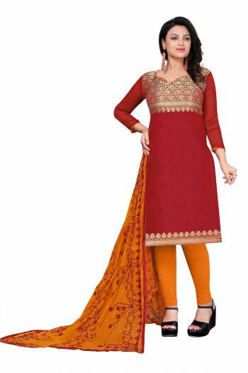 Looking This Suits In Lovely Color.?Its Pretty Top Is Banarasi Jacquard Based Paired Bottom Cotton With Batterfly Banarasi And Naznin Fabricated Dupatta Are Wevon And Embroidery Work. Which Gives An Attractive To The Dress.