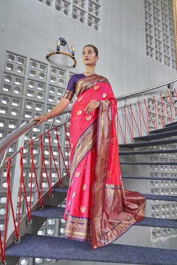 Stylist This Partywear Saree Are Fine Saree Paired With Blouse.This Saree And Blouse Are Art Silk Based Fabric With Heavy Jacquard Designer Work. Buy This Pretty Saree Now.